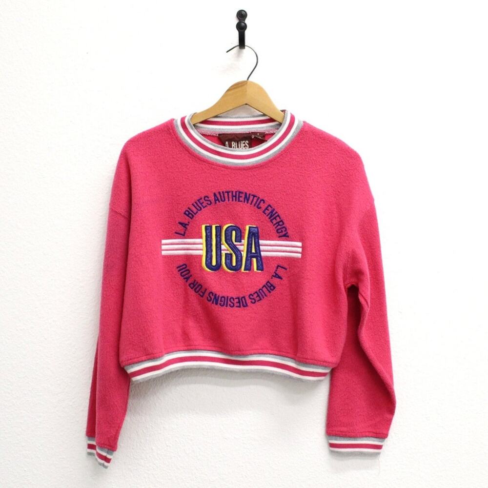 Vintage LA Blues Authentic Energy USA Crop Sweatshirt Small